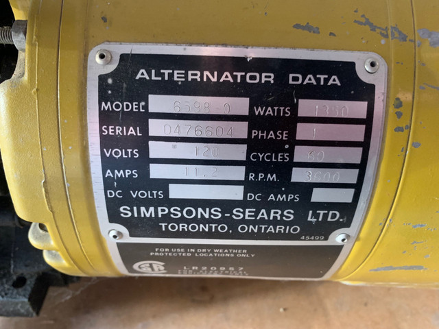 SEARS CRAFTSMAN GAS GENERATOR  in Other in Calgary - Image 2