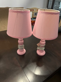 Girls pink night table lamps