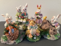 EASTER #11: Cuteness overload-5 Miniature Easter Bunny Figurines
