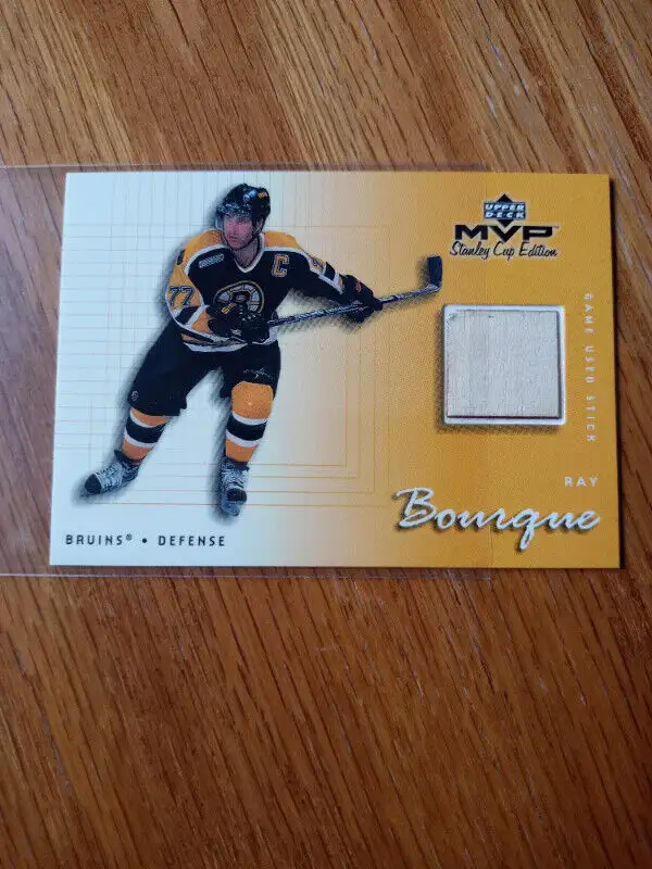 2000-01 Upper Deck MVP Hockey Ray Bourque Game Used Stick Card in Arts & Collectibles in St. Catharines - Image 3