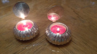 Silver plated candle holders