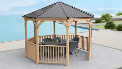 BRAND NEW IN BOX 12FT YARDISTRY OCTAGON MERIDIAN GAZEBO $3400 in Patio & Garden Furniture in Windsor Region - Image 2