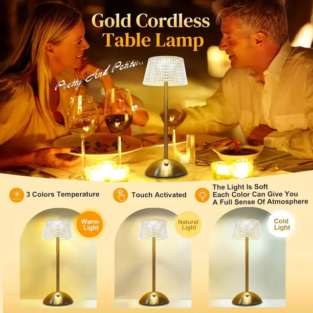 Rechargeable Vintage Crystal Table Lamp in Dining Tables & Sets in Markham / York Region - Image 3