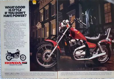 1985 Honda Shadow 500 2-Pg Original Ad, View more