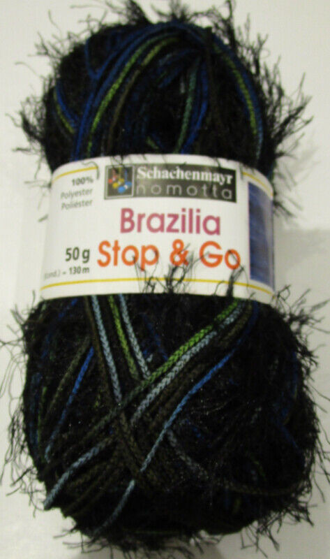 NEW, 5 FULL BALLS BLACK WITH TURQUOISE & LIME NOVELTY YARNS in Hobbies & Crafts in Hamilton - Image 2