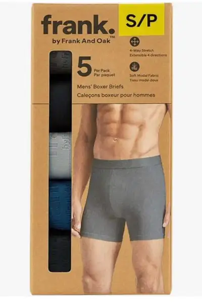 Brand New Discontinued Frank & Oak 5-Pack Boxer  - Size Small , View more