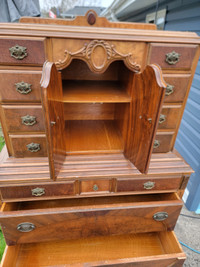 Tall antique cabinet dresser for sale.