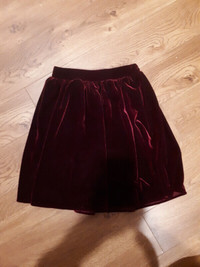 Burgundy American Apparel Velvet Skirt