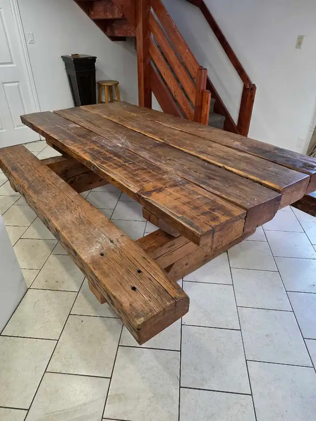  Solid Antique Farmhouse Dining Table – Statement Piece  in Dining Tables & Sets in Cornwall - Image 2