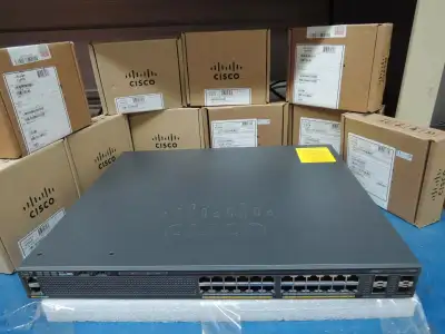 USED Cisco WS-C2960X-24PS-L 2960X 24 port POE switch., View more