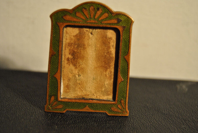 Antique Brass and Enamel Miniature Photo Frame in Arts & Collectibles in Vancouver - Image 2