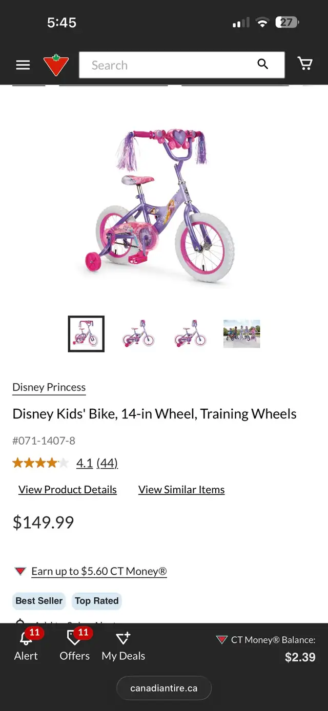 Disney Princess Bike 14 inch Wheels in Kids in Hamilton - Image 4
