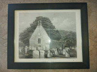 Antique 1870s 8" by 10" engraving - Kirk Alloway, Ayrshire, Scot