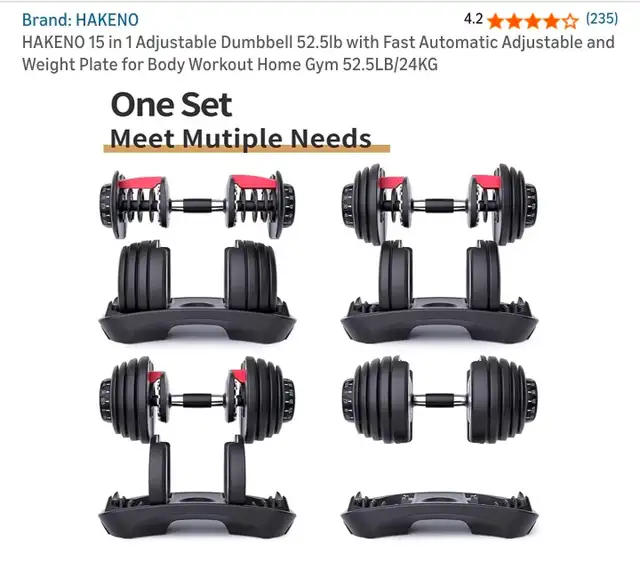 adjustable dumbell, 52.5 pounds  in Other in Gatineau - Image 3