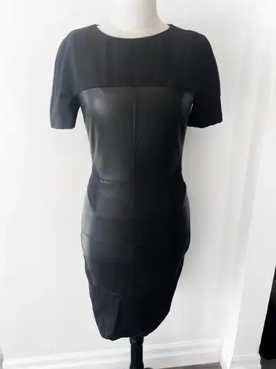 Vintage Couture Leather Black Dress, View more