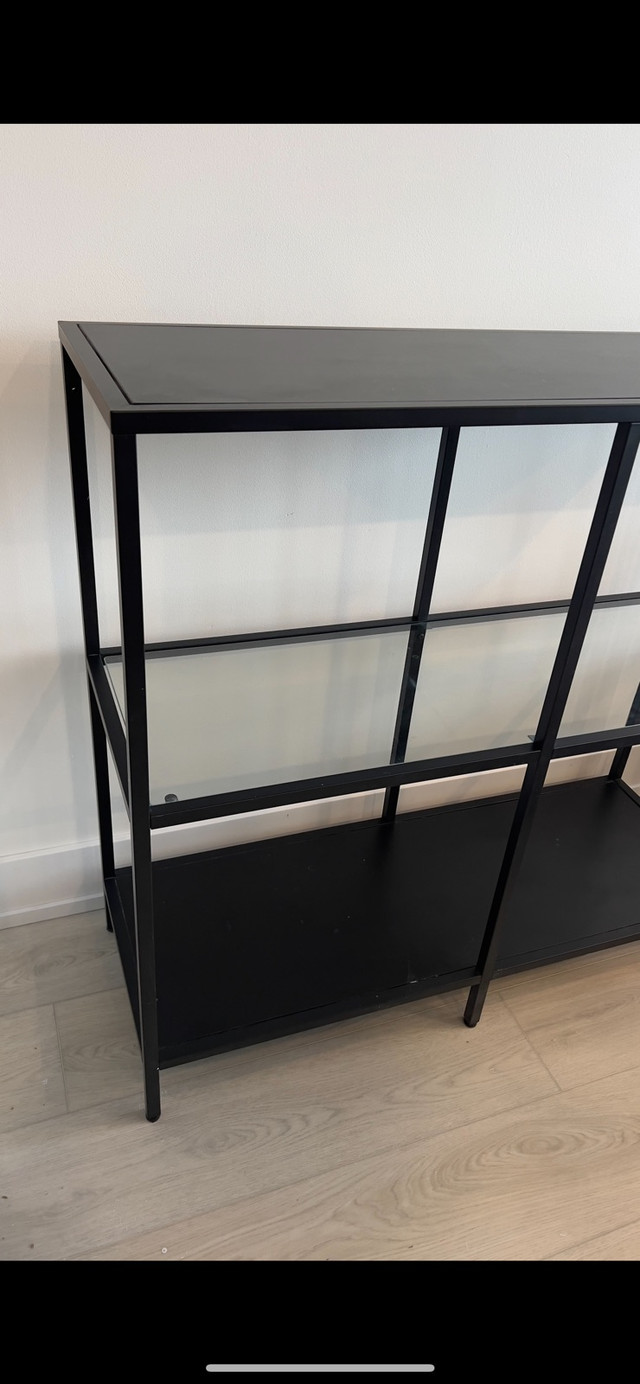 Shelf unit, black-brown/glass Ikea in Bookcases & Shelving Units in City of Toronto - Image 2