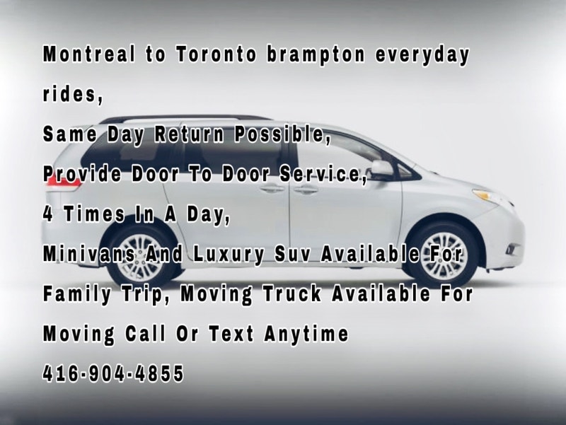 Rideshare Toronto Brampton to Montreal everyday ride share Rideshare