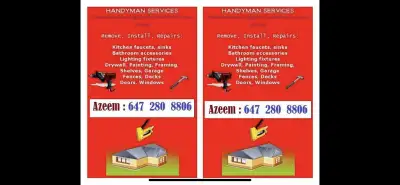 Handyman Services 647 280 8806 Azeem, View more