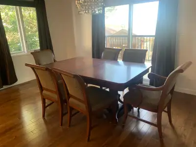 Dining room table and six chairs