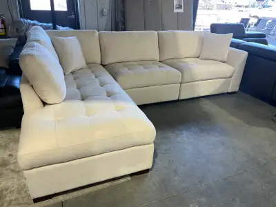 Fabric Sectional with Powerfootrests - display, View more