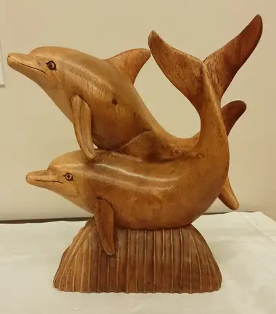 Wooden Dolphins Carving , View more
