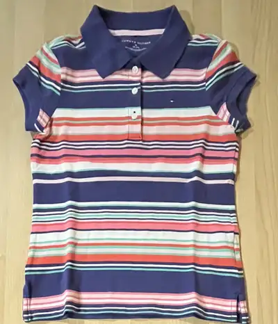 TOMMY HILFIGER - Girls Size 8/10 Striped Polo Shirt, View more