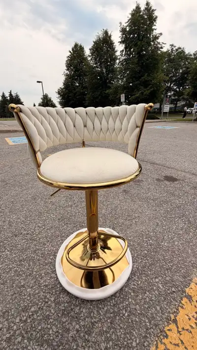 White and gold barstool , View more