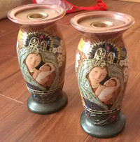 Set of 2 Mother and Child Candle Holders