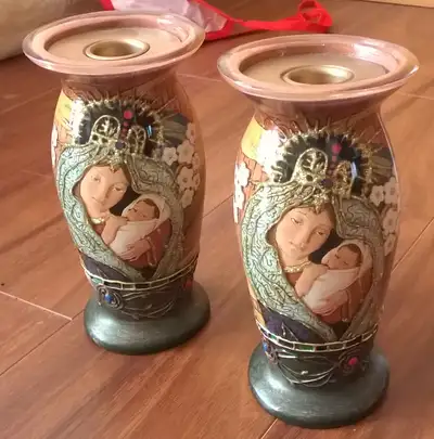 Set of 2 Mother and Child Candle Holders, View more