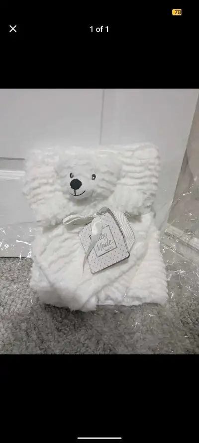 Baby blanket & stuffed animal - stuffed toy bear, View more