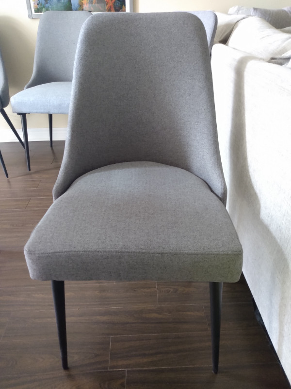 Grey upholstered dining chairs (set of 4) in Dining Tables & Sets in London - Image 2