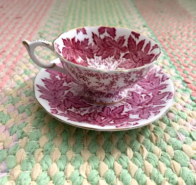 Coalport Maple Teacup and Saucer, View more