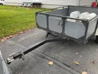 Steel utility trailer with plywood floor and sides