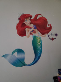 Wall decal 38 x 31 inch little mermaid decoration bedroom
