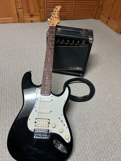 electric guitar with amp, View more