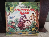 MINT 1970 Disney's The Story of Thumper's Race 33-1/3 LP Book