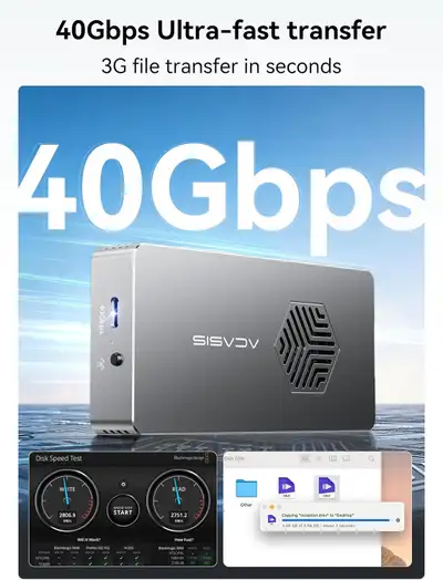 ACASIS 40Gbps M.2 NVMe SSD Enclosure with Cooling Fan, View more