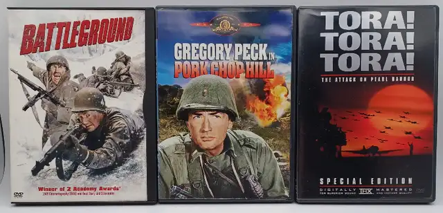 3 War Movies DVD Battleground 1949 Pork Chop Hill 1959 Tora Tora in CDs, DVDs & Blu-ray in City of Montréal - Image 2