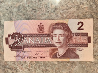 Vieux deux dollars canadiens 