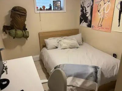 1 bedroom for rent in 4 bedroom basement apartment. Lease is from May 1st to August 31st 2026. Apart...