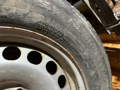 Bought used for VW Tigua. One winter and sold vehicle. Rims and sensors. Stored inside Obo