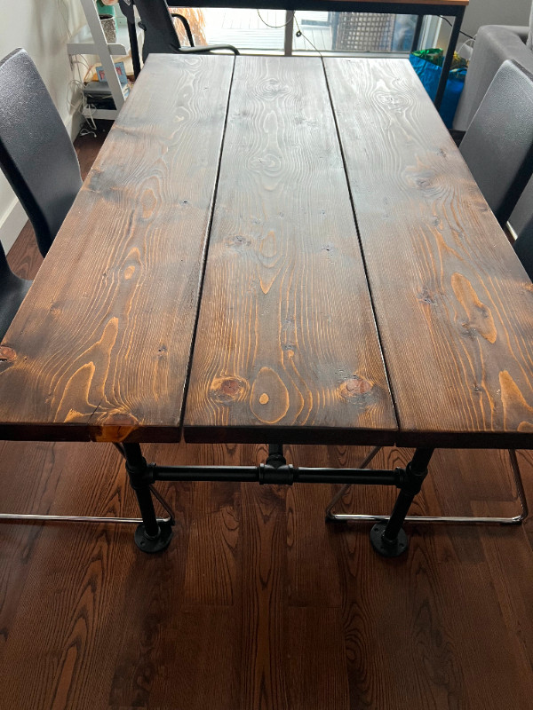 Custom Wood Dining Table + Chairs - $550 OBO in Dining Tables & Sets in City of Toronto - Image 2