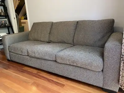 Modern Eq3 Grey Couch Comfortable Sofa 100% Feather Fill Free De, View more