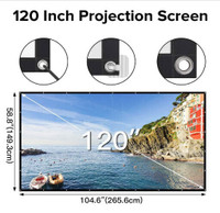 120" inch ,Portable Projector Screen with Carrying Bag for Home