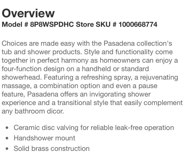 Hand shower head  in Bathwares in Markham / York Region - Image 3