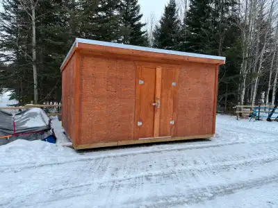 10x16 Shed, 6x6 treated skids, 2x8 treated floor joists, 3/4 T&G floor sheeting, 2x4 16 IN OC walls,...