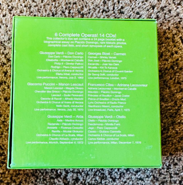 Placido Domingo : Domingo ~ 14-CD Set (2007) ~ 6 Complete Operas in CDs, DVDs & Blu-ray in Calgary - Image 2