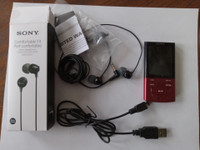 SONY WALKMAN - RED 8GB MP3 PLAYER / DIGITAL MEDIA PLAYER SET