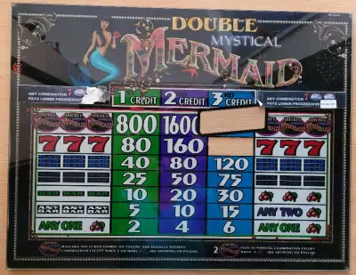 Original "Double Mystical Mermaid" Slot Machine Top Glass, View more