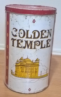 Vintage Rare Golden Temple Flour Storage Tin